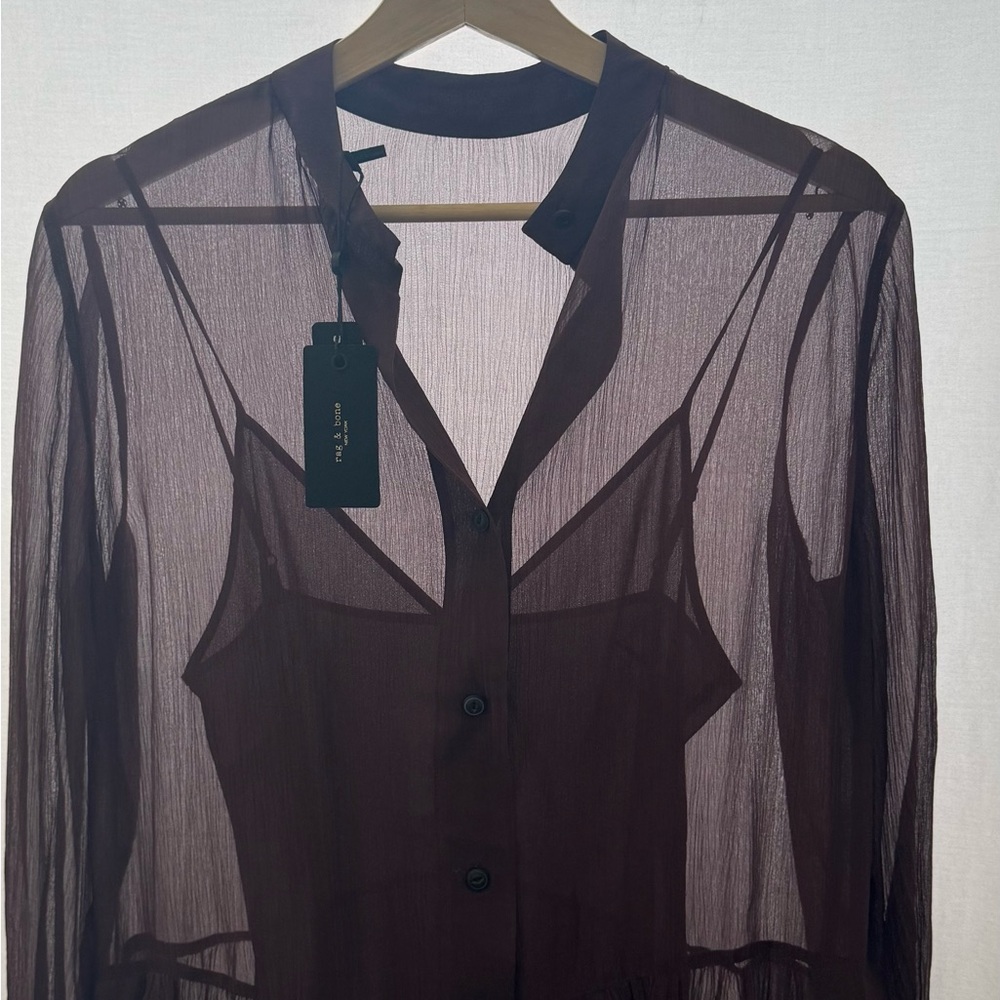 Rag & Bone Gia Dress Silk/Viscose Blend New with Tag Burgundy. - Picture 7 of 9